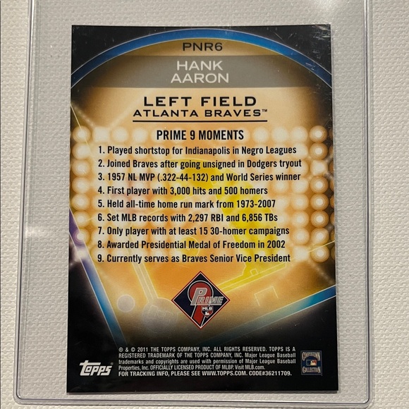 2011 Topps Prime Nine Refractors - Sandy Koufax, Hank Aaron & Mickey Mantle - Picture 5 of 7